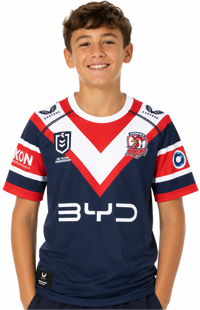 Sydney Roosters 2025 NRL Kids Home Jersey
