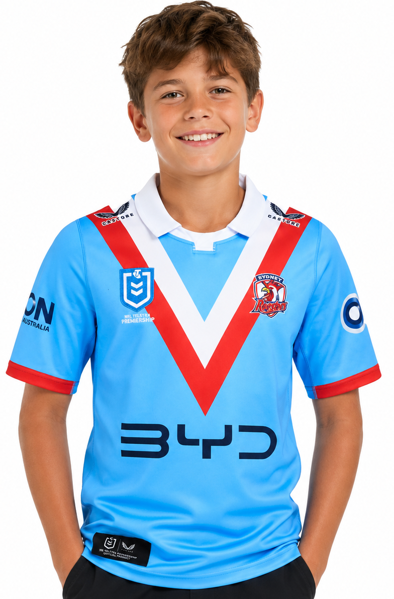 Sydney Roosters 2025 NRL Kids Anzac Jersey