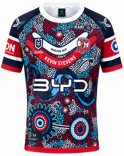 Sydney Roosters 2025 NRL Kids Indigenous Jersey