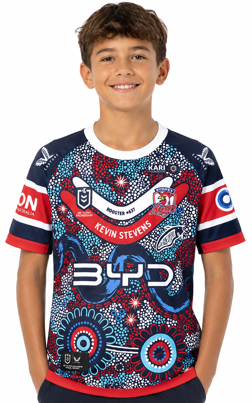 Sydney Roosters 2025 NRL Kids Indigenous Jersey