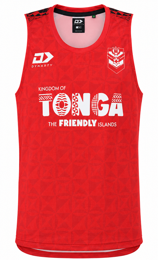Tonga 2026 RLWC Mens Red Training Singlet