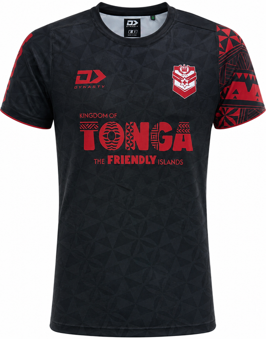Tonga 2026 RLWC Mens Black Training Shirt