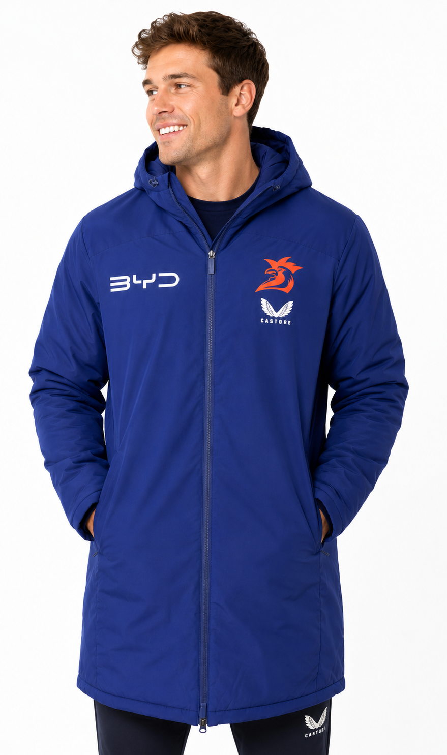 Sydney Roosters 2025 NRL Mens Long Length Bench Jacket