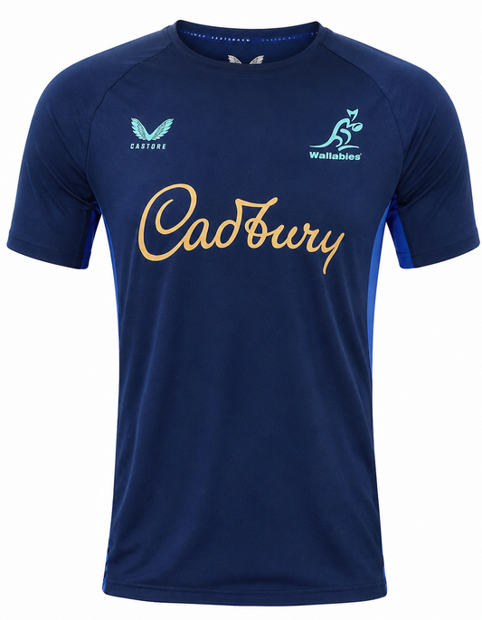 Australian Wallabies 2026 Rugby Union Mens Navy Training Shirt