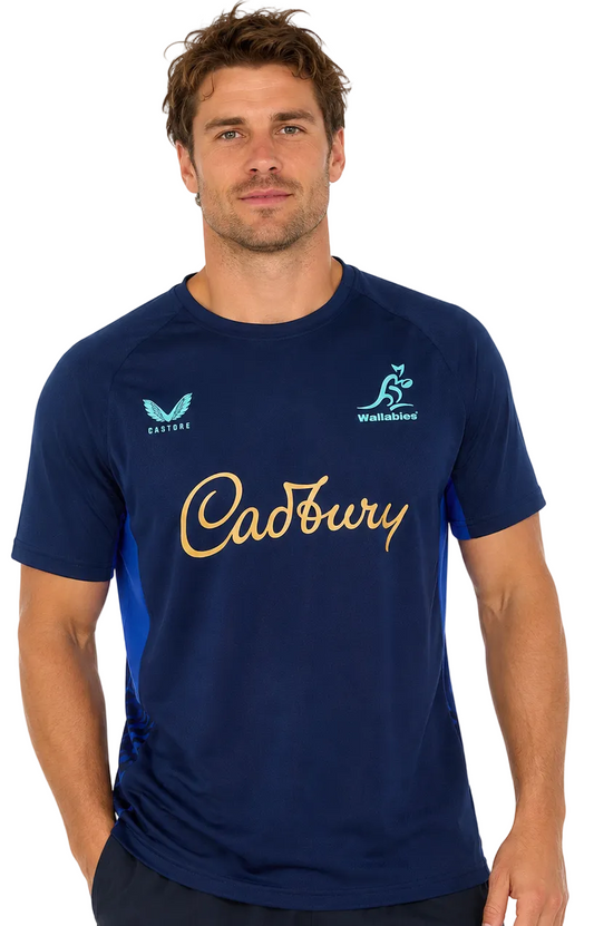 Australian Wallabies 2026 Rugby Union Mens Navy Training Shirt