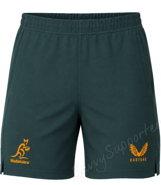 Australian Wallabies 2026 Rugby Union Mens Green Training Shorts