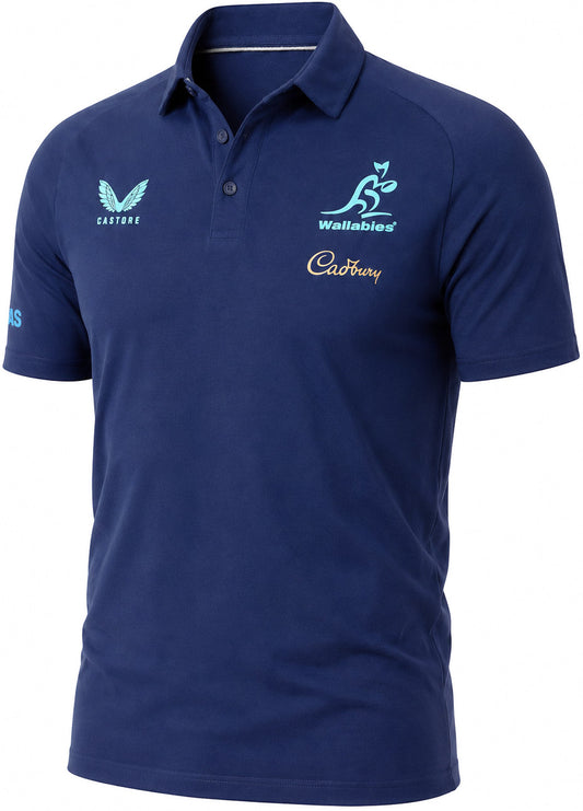 Australian Wallabies 2026 Rugby Union Mens Media Polo Shirt