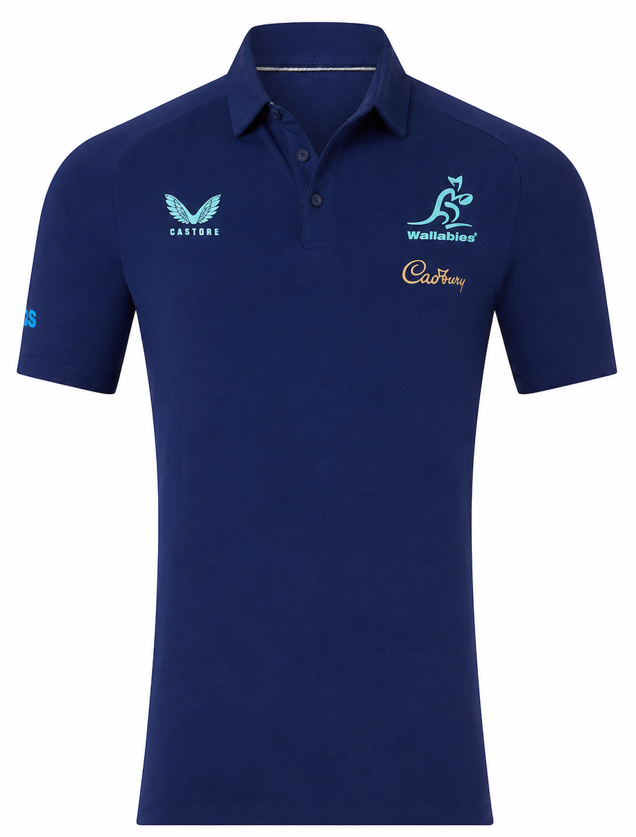 Australian Wallabies 2026 Rugby Union Mens Media Polo Shirt