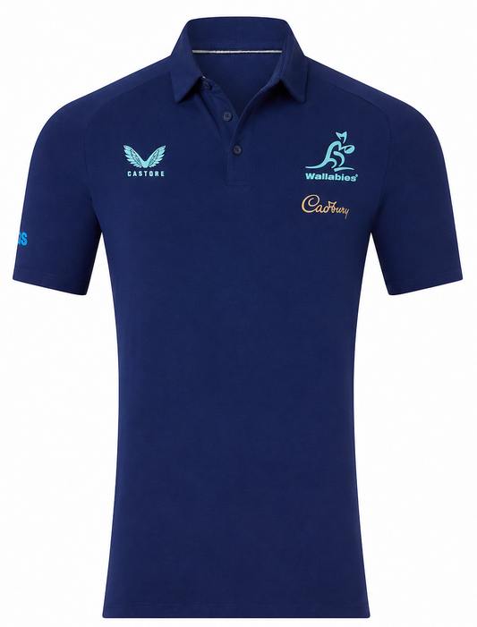 Australian Wallabies 2026 Rugby Union Mens Media Polo Shirt
