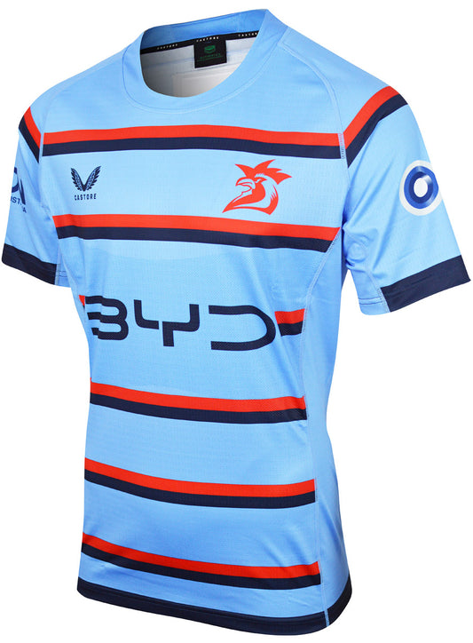 Sydney Roosters 2025 NRL Mens Sky Blue Player Issue Jersey with GPS