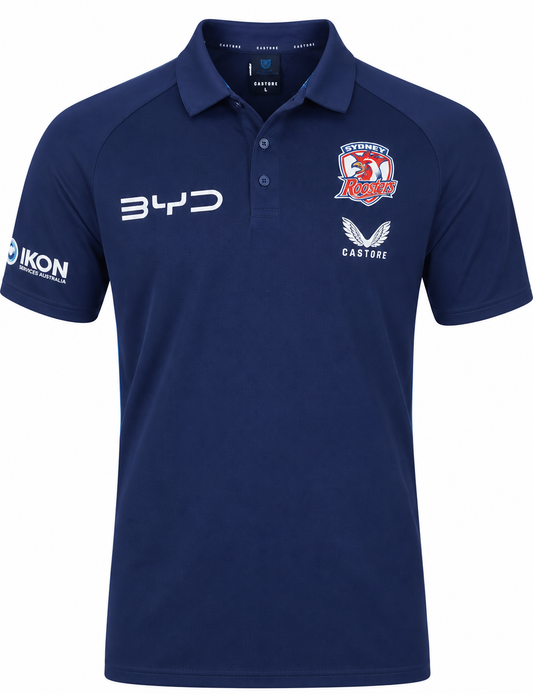 Sydney Roosters 2025 NRL Mens Media Polo Shirt