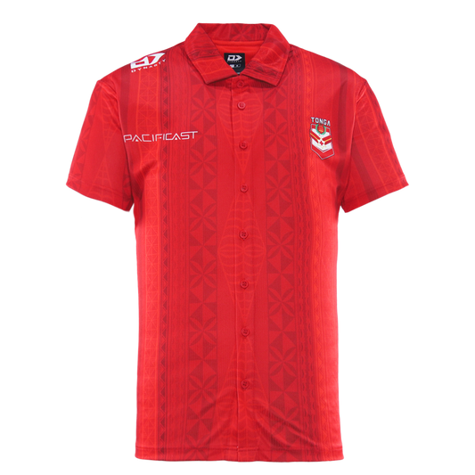 Tonga 2026 NRL Mens Button Up Polo Shirt  *PRESALE*