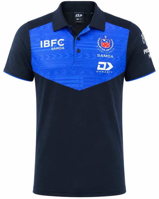 Toa Samoa 2026 RLWC Mens Black Media Polo Shirt
