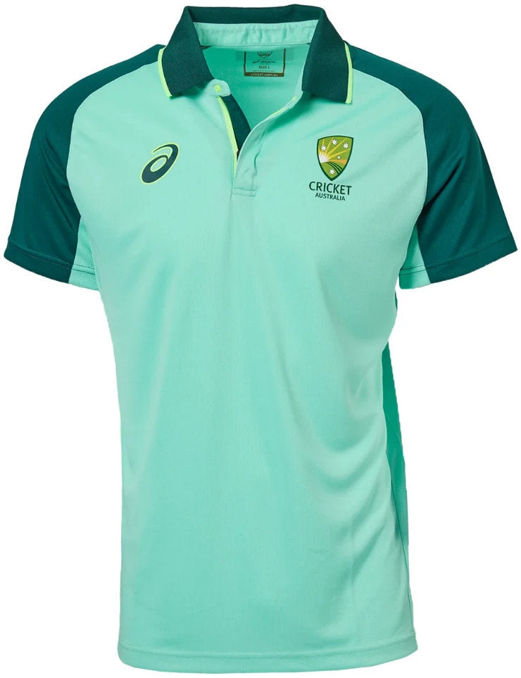Cricket Australia 2027 Mens Light Green Training Polo Shirt