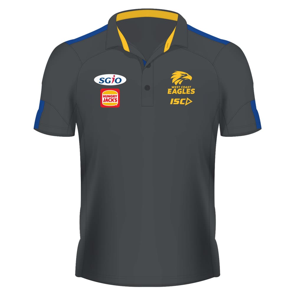 West Coast Eagles AFL ISC Grey Performance Polo Shirt