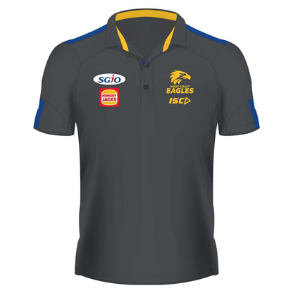West Coast Eagles AFL ISC Grey Performance Polo Shirt