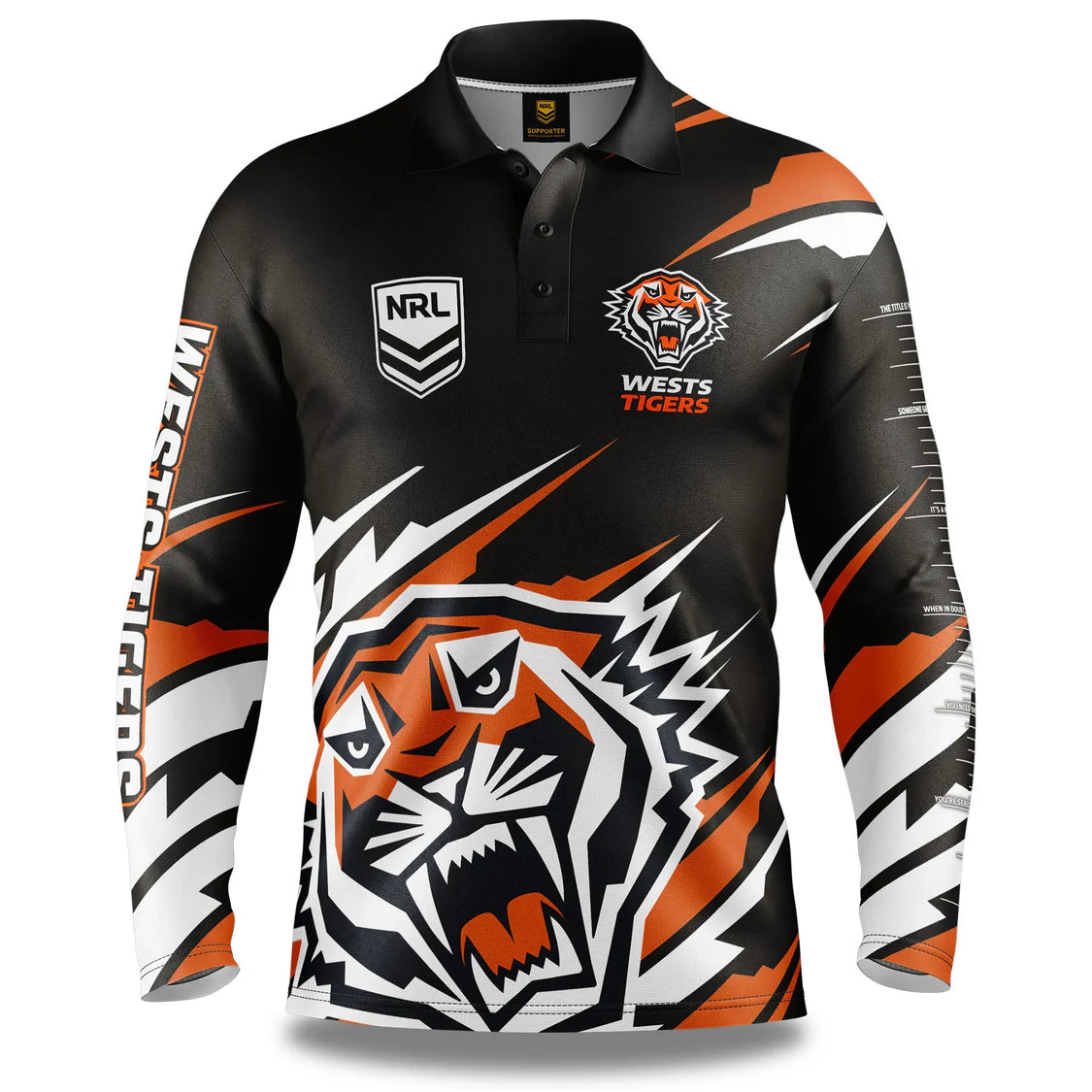 Wests Tigers NRL Mens Ignition Fishing Shirt