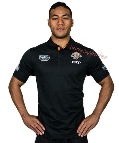 Wests Tigers Black Players Polo Shirt