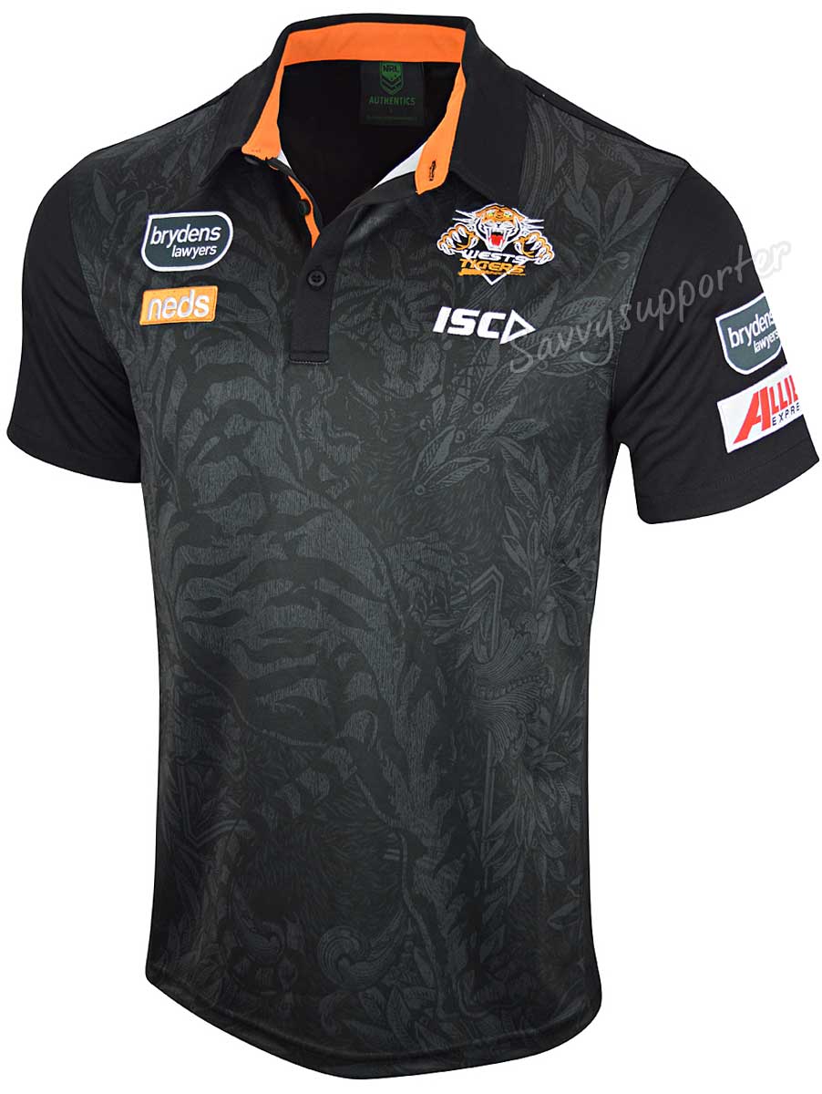 Wests Tigers NRL Mens Black Polo Shirt