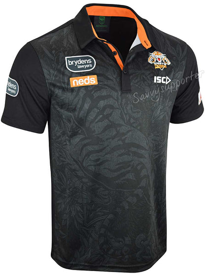 Wests Tigers NRL Mens Black Polo Shirt