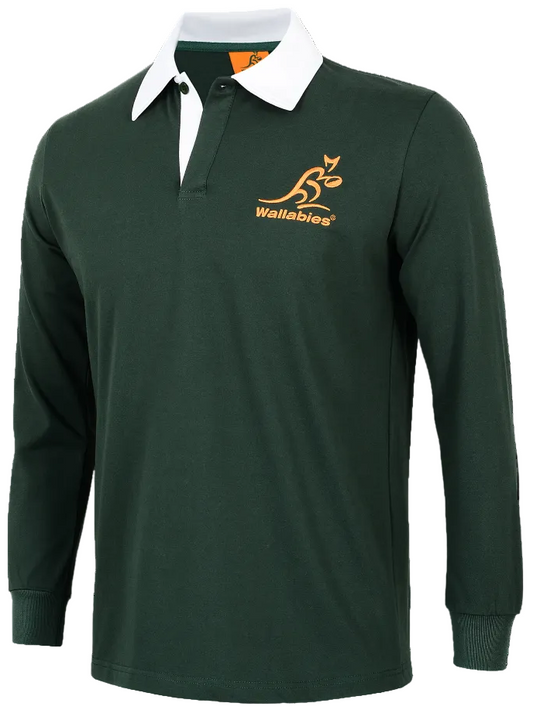 Australian Wallabies 2026 Rugby Union Mens Green Long Sleeve Knitted Jersey