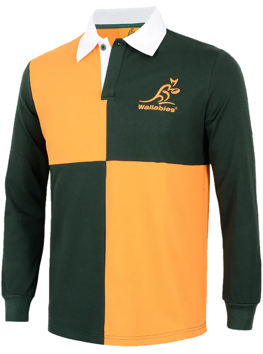 Australian Wallabies 2026 Rugby Union Mens Harlequin Long Sleeve Knitted Jersey