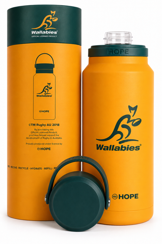 Australian Wallabies 2026 Wallabies Gold Logo Stainless Steel 1L Insulated Drink Bottle