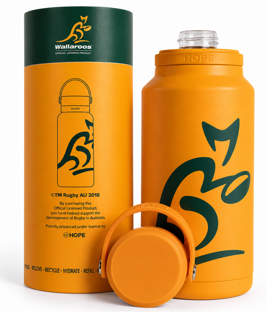 Australian Wallaroos 2026 Large Logo Crest Stainless Steel 1L Insulated Drink Bottle