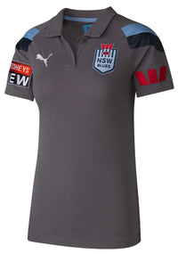 NSW Blues State Of Origin Ladies Grey Polo Shirt