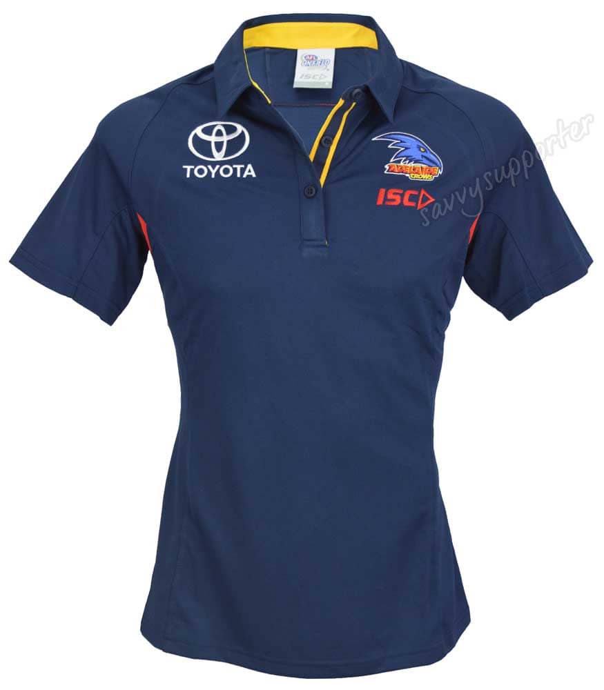Adelaide Crows AFL Ladies Navy Media Polo Shirt