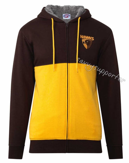Hawthorn Hawks AFL Mens Fur Zip Hood