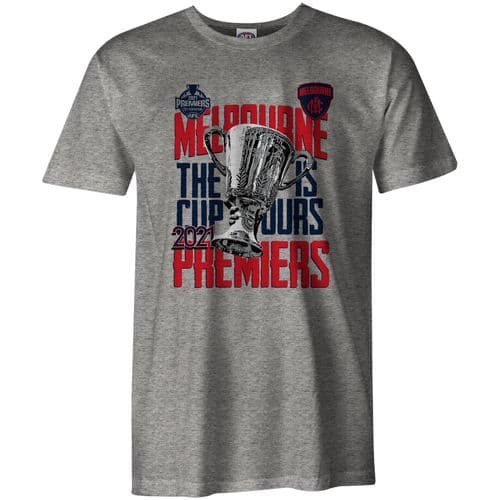 Melbourne Demons 2021 AFL Mens Premiers Grey Tee