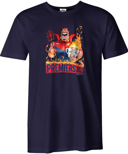 Melbourne Demons 2021 AFL Mens Mark Knight Premiers Tee