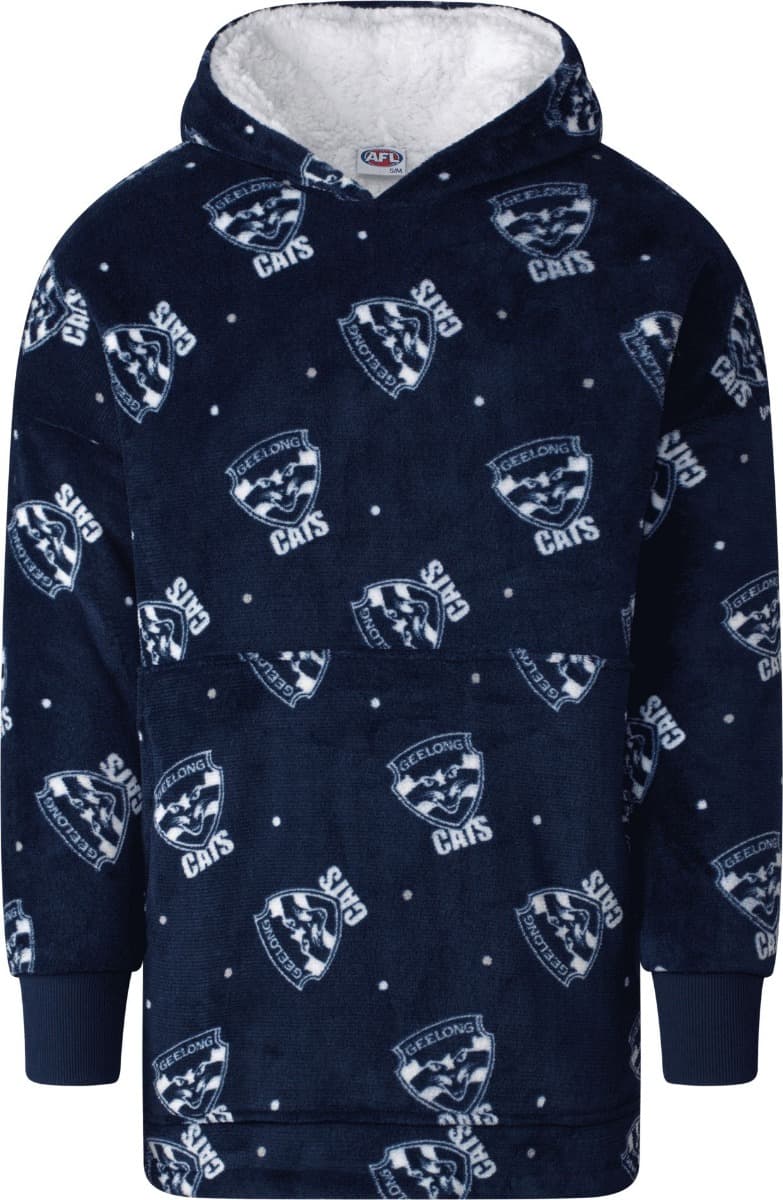 Geelong Cats AFL Adults Oversized Flanket, Snugget, Onesie Hoody