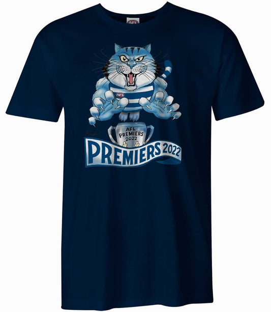 Geelong Cats 2022 AFL Premiers Mens Mark Knight Shirt