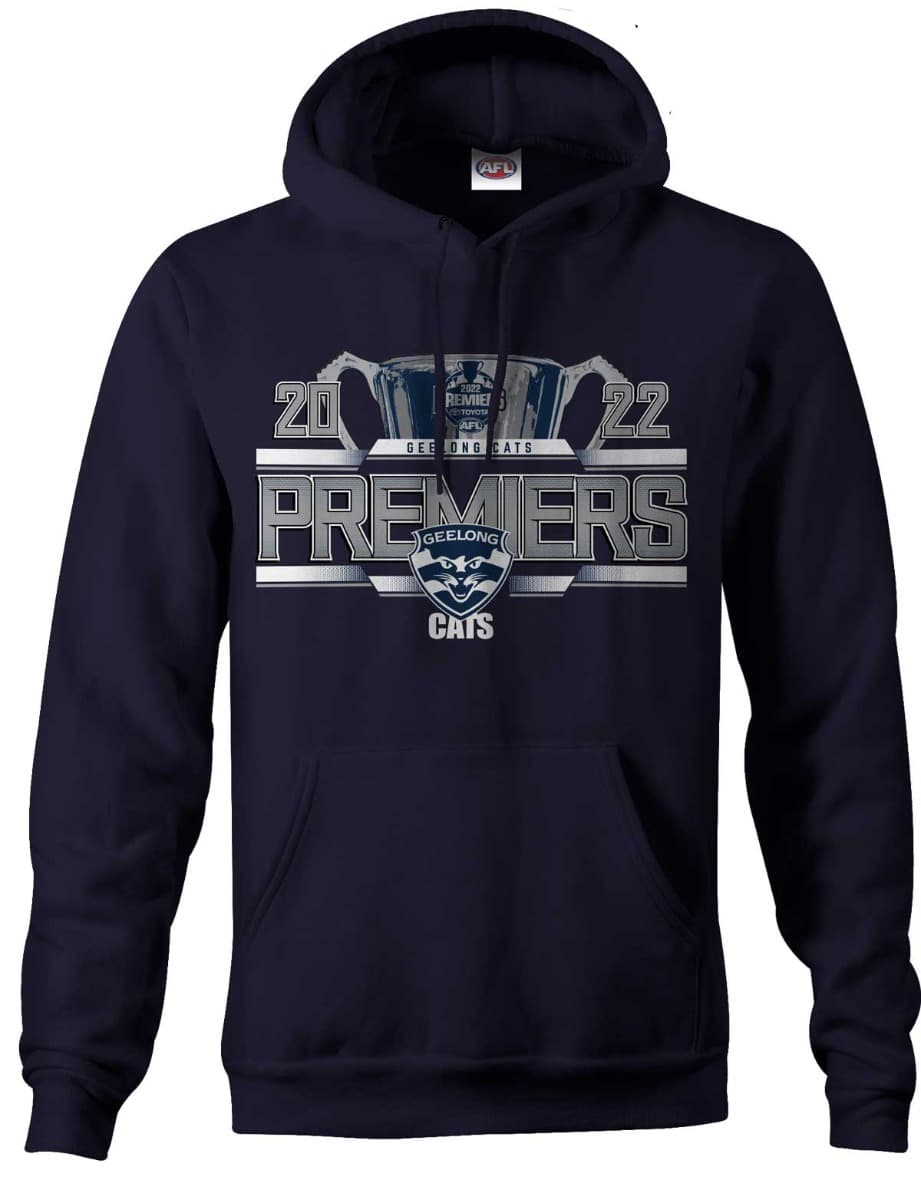 Geelong Cats AFL Mens Navy Premiers Hoody