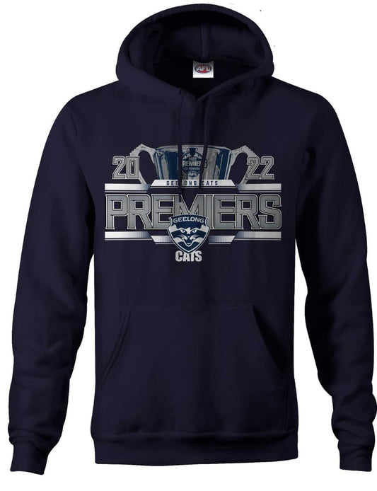 Geelong Cats AFL Mens Navy Premiers Hoody