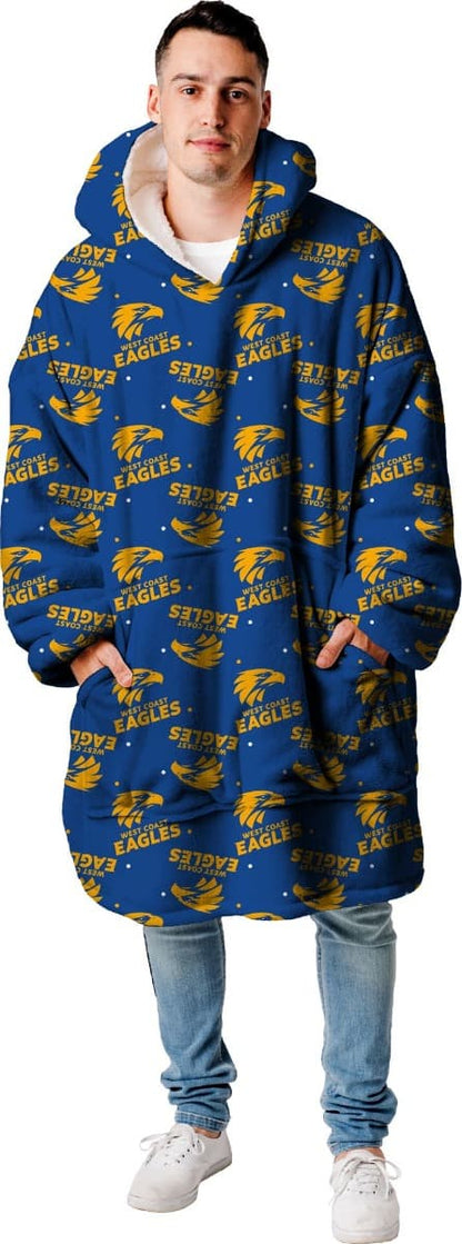 West Coast Eagles AFL Adults Oversize Flanket, Snugget, Onesie Hoody