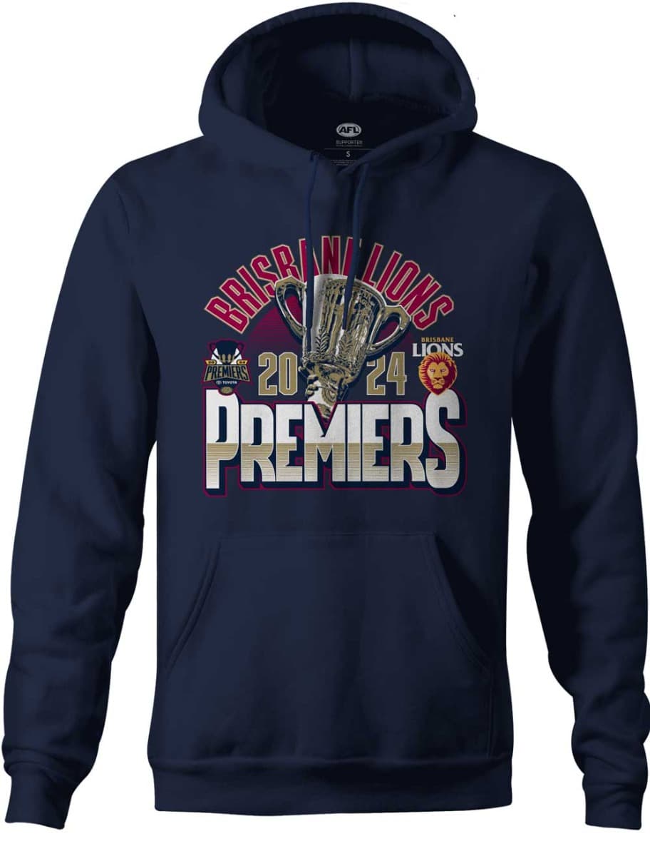 Brisbane Lions 2024 AFL Mens Premiers Trophy Hoody
