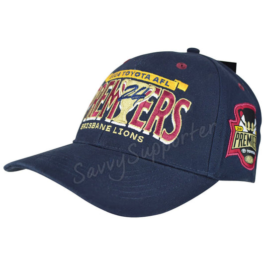 Brisbane Lions 2024 AFL Premiers Navy Washed Cap