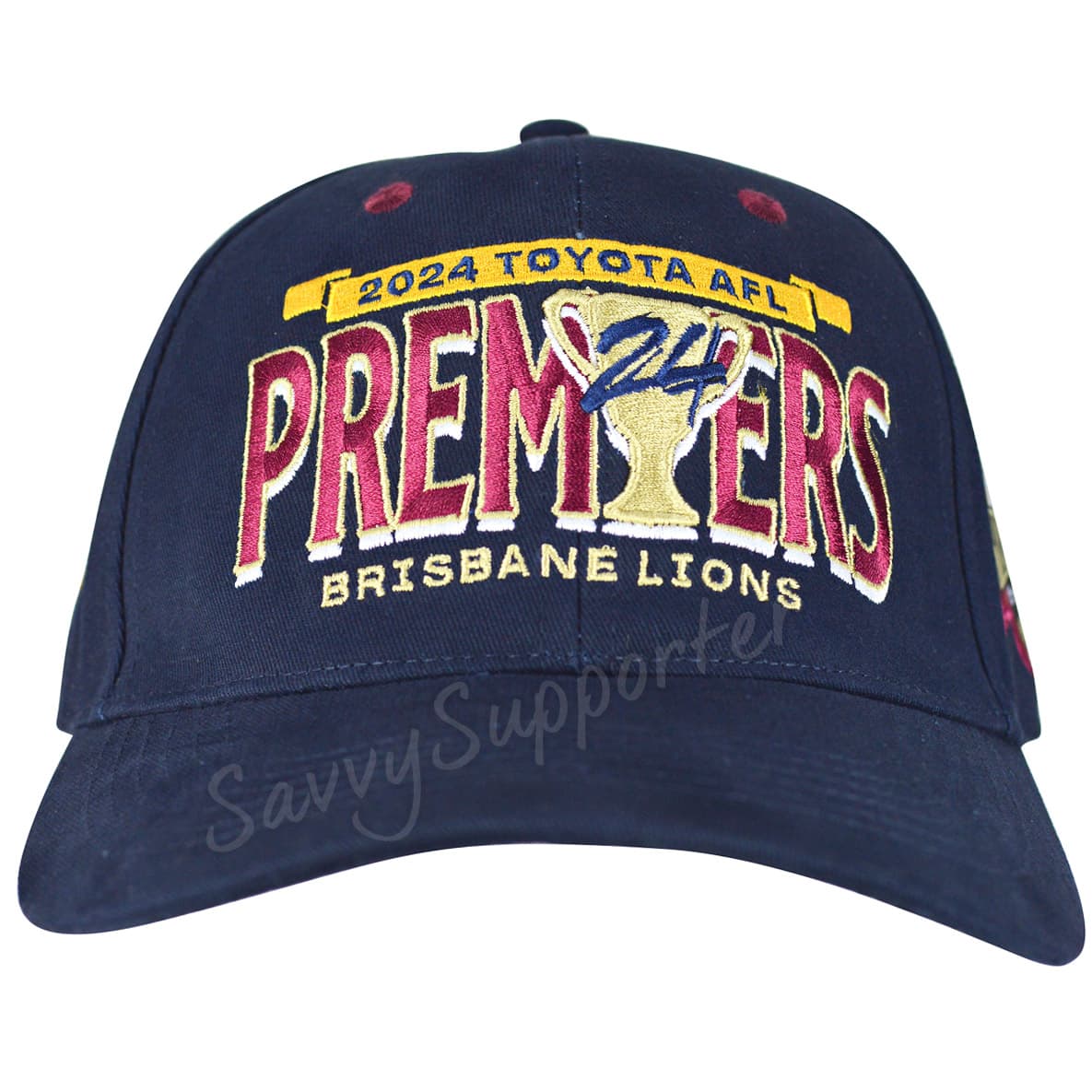 Brisbane Lions 2024 AFL Premiers Navy Washed Cap