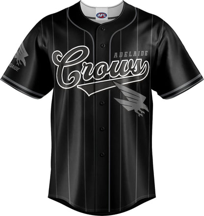Adelaide Crows 2025 AFL Mens Blackout Baseball Shirt