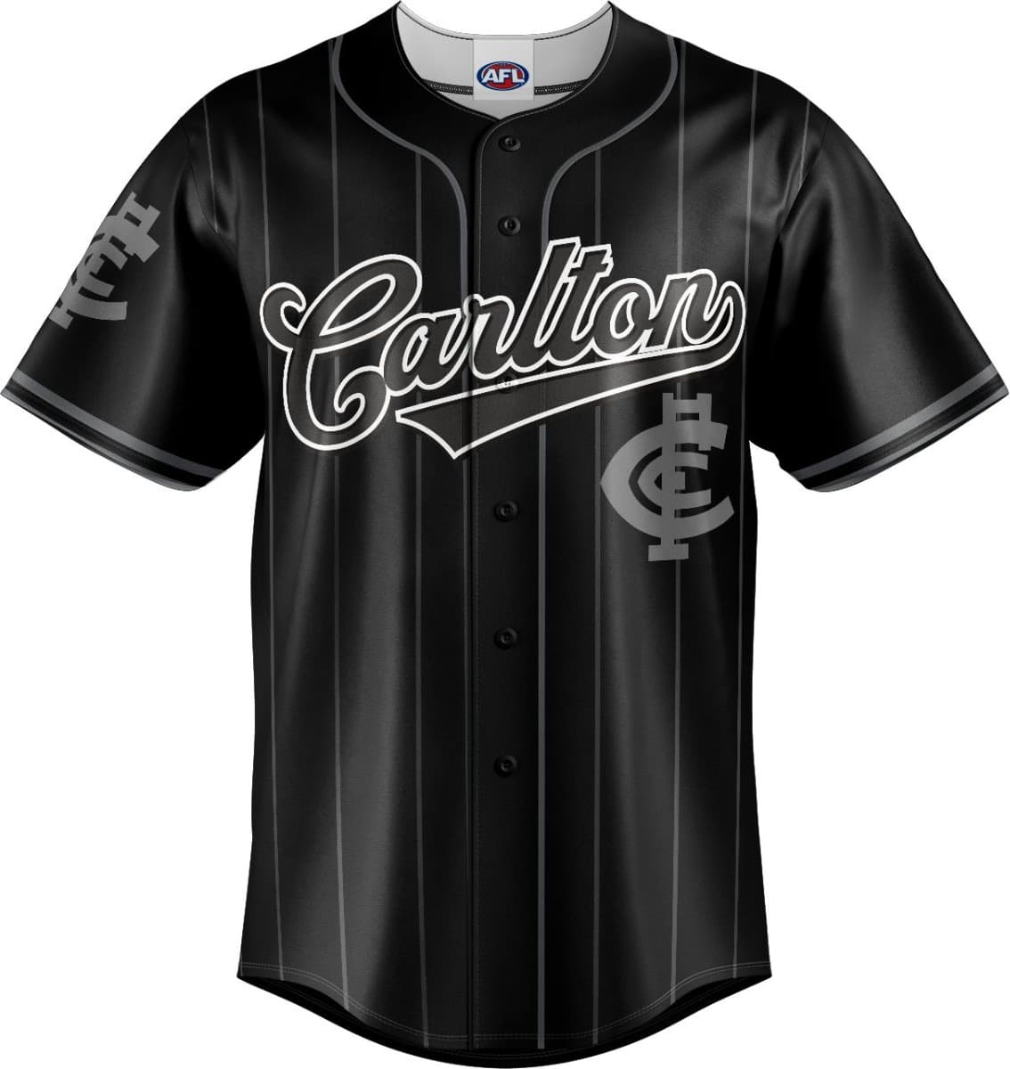 Carlton Blues 2025 AFL Mens Blackout Baseball Shirt