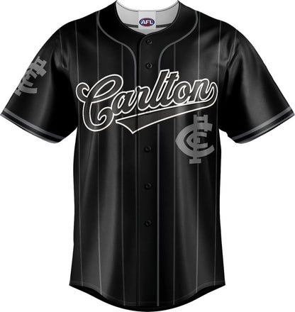 Carlton Blues 2025 AFL Mens Blackout Baseball Shirt