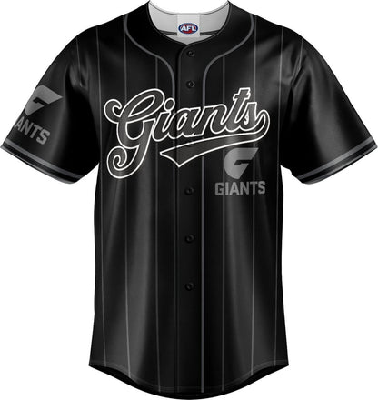GWS Giants 2025 AFL Mens Blackout Baseball Shirt