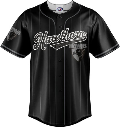 Hawthorn Hawks 2025 AFL Mens Blackout Baseball Shirt