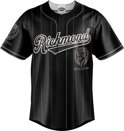Richmond Tigers 2025 AFL Mens Blackout Baseball Shirt
