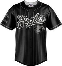 West Coast Eagles AFL Mens Blackout Baseball Shirt