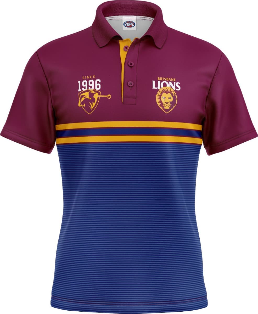 Brisbane Lions 2025 AFL Mens Sandman Golf Polo Shirt