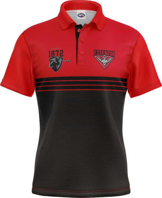 Essendon Bombers 2025 AFL Mens Sandman Golf Polo Shirt